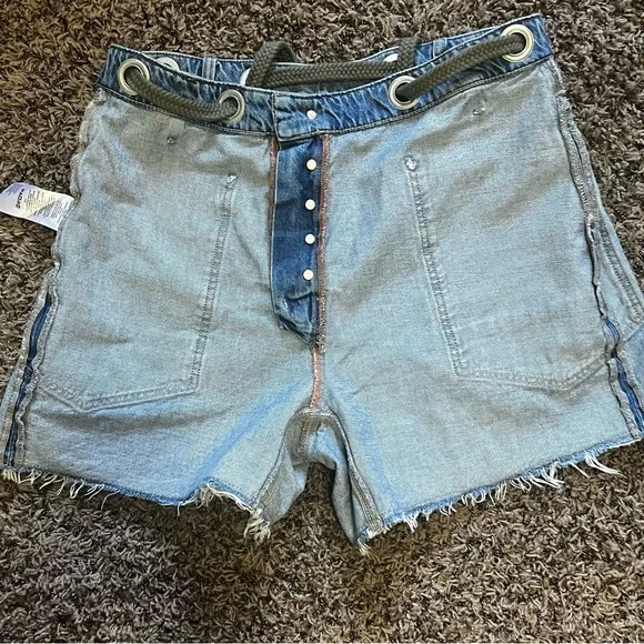 WE THE FREEBy Free People:”Moxie” Low Slung Shorts In Truest Blue - Picture 12 of 16